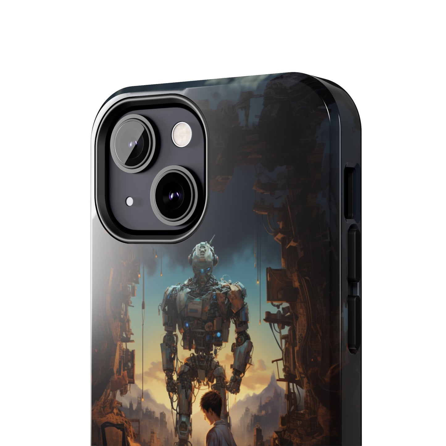 Introducing the "Mechanical Bond" Cell Phone Case – Witness a Captivating Moment of Giant Robot and Boy -Tough Phone Cases