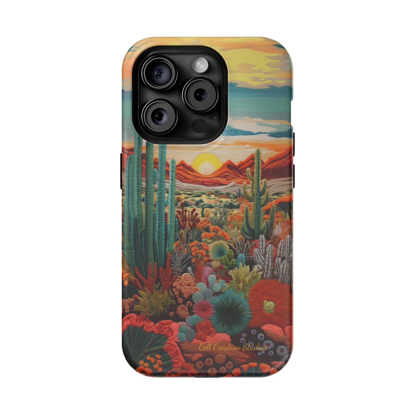 "Desert Bloom Embroidery" -MagSafe Tough iPhone Cases