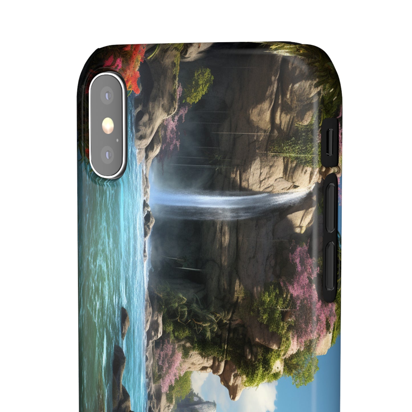 Introducing the "Nature's Cascade" Cell Phone Case – Capture Majestic Beauty with Rock Cliffs and Waterfall! -Snap Cases