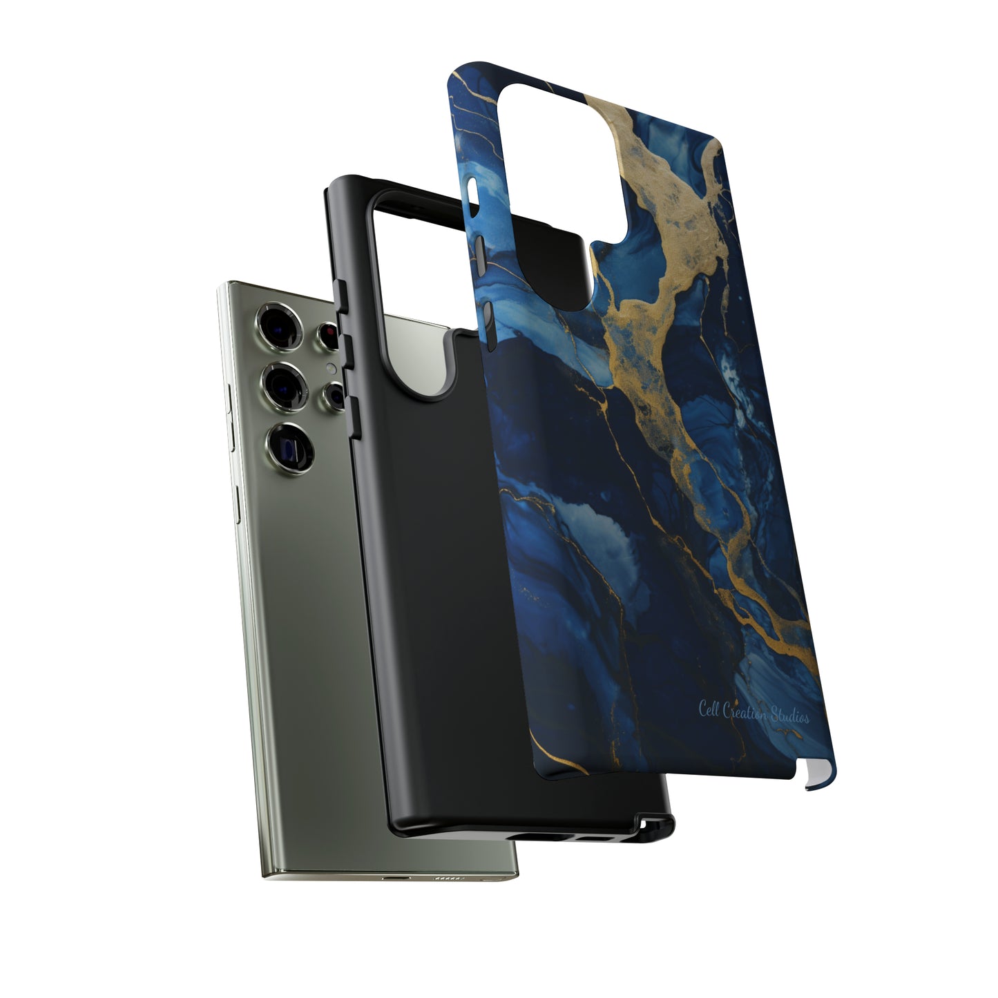 "Azure Elegance Marble" -Tough Samsung Cases