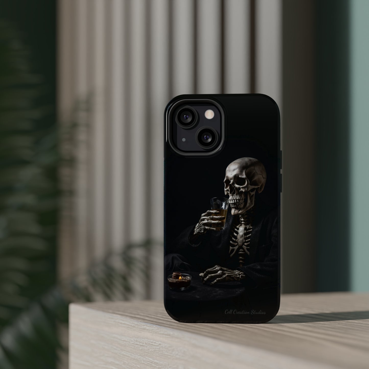 "Embrace the Dark Side with Our Skeleton Drinking Phone Case" -MagSafe Tough Cases