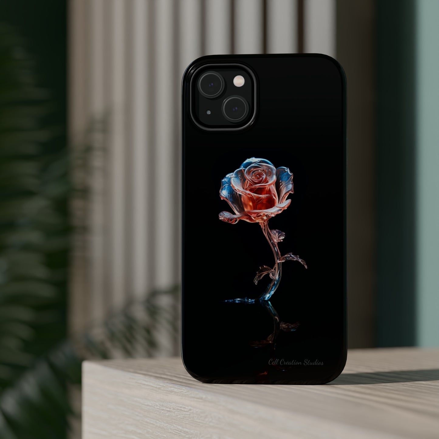 The "Glass Rose Elegance" Phone Case -MagSafe Tough Cases