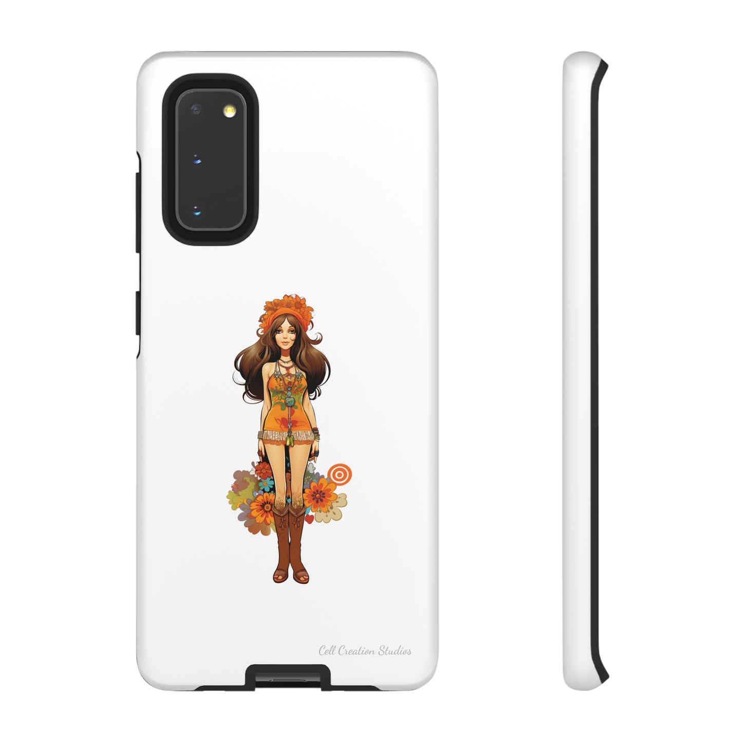 Introducing the "Groovy Hippie Chick" Cell Phone Case – Peace, Love, and Retro Style -Tough Cases