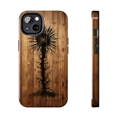 "Desert Plant on Wood Themed Phone Case: Embrace Nature's Beauty"-Tough Phone Cases