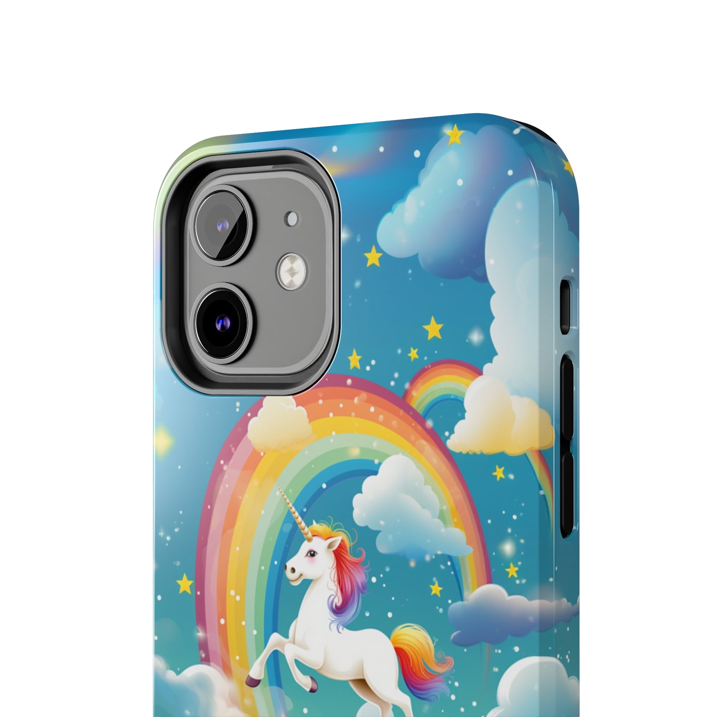 Introducing the "Rainbow Soar" Cell Phone Case – Embark on a Whimsical Journey with a Flying Unicorn -Tough Phone Cases