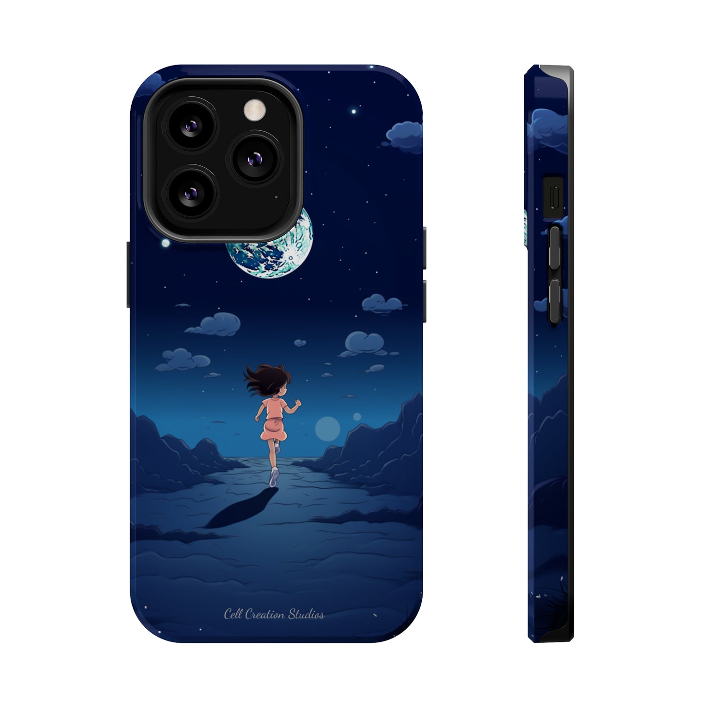 Introducing the "Moonlit Runner" Cell Phone Case – Embrace Adventure with a Captivating Lunar Design -MagSafe Tough Cases