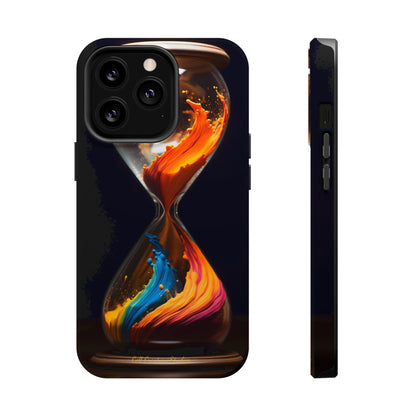 Introducing the "Colorful Sands Hourglass" Cell Phone Case – Embrace Time's Beauty with a Mesmerizing Hourglass Design -MagSafe Tough Cases