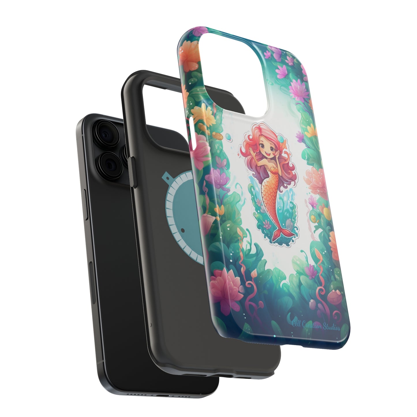 "Pink Seaflower Mermaid" -MagSafe Tough iPhone Cases