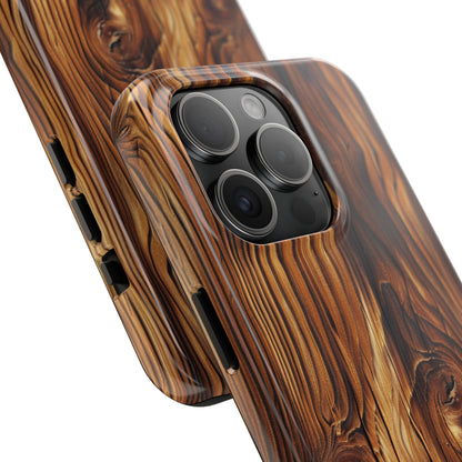 "Wood Grain Elegance" -Tough iPhone Cases