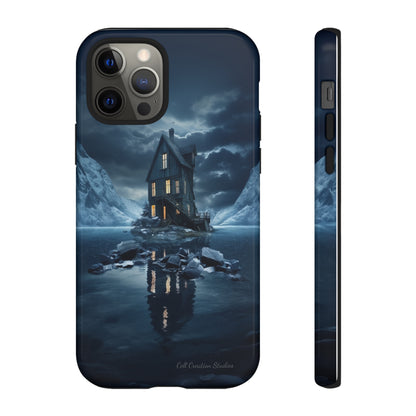 "Mountain Retreat" Winter Lake Cell Phone Cover – Capture the Tranquil Beauty!