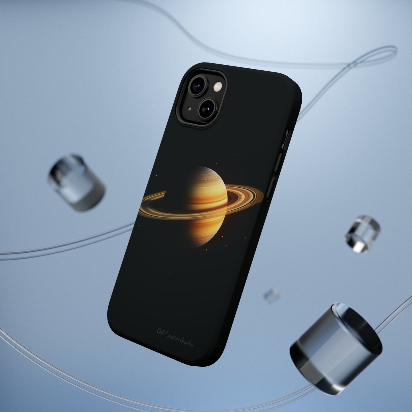 Introducing the "Saturn's Elegance" Cell Phone Case – A Cosmic Masterpiece -MagSafe Tough Cases