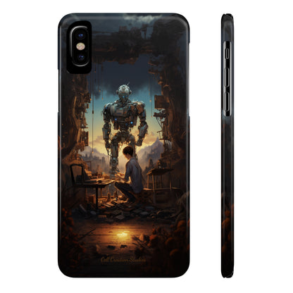 Introducing the "Mechanical Bond" Cell Phone Case – Witness a Captivating Moment of Giant Robot and Boy -Slim Phone Cases