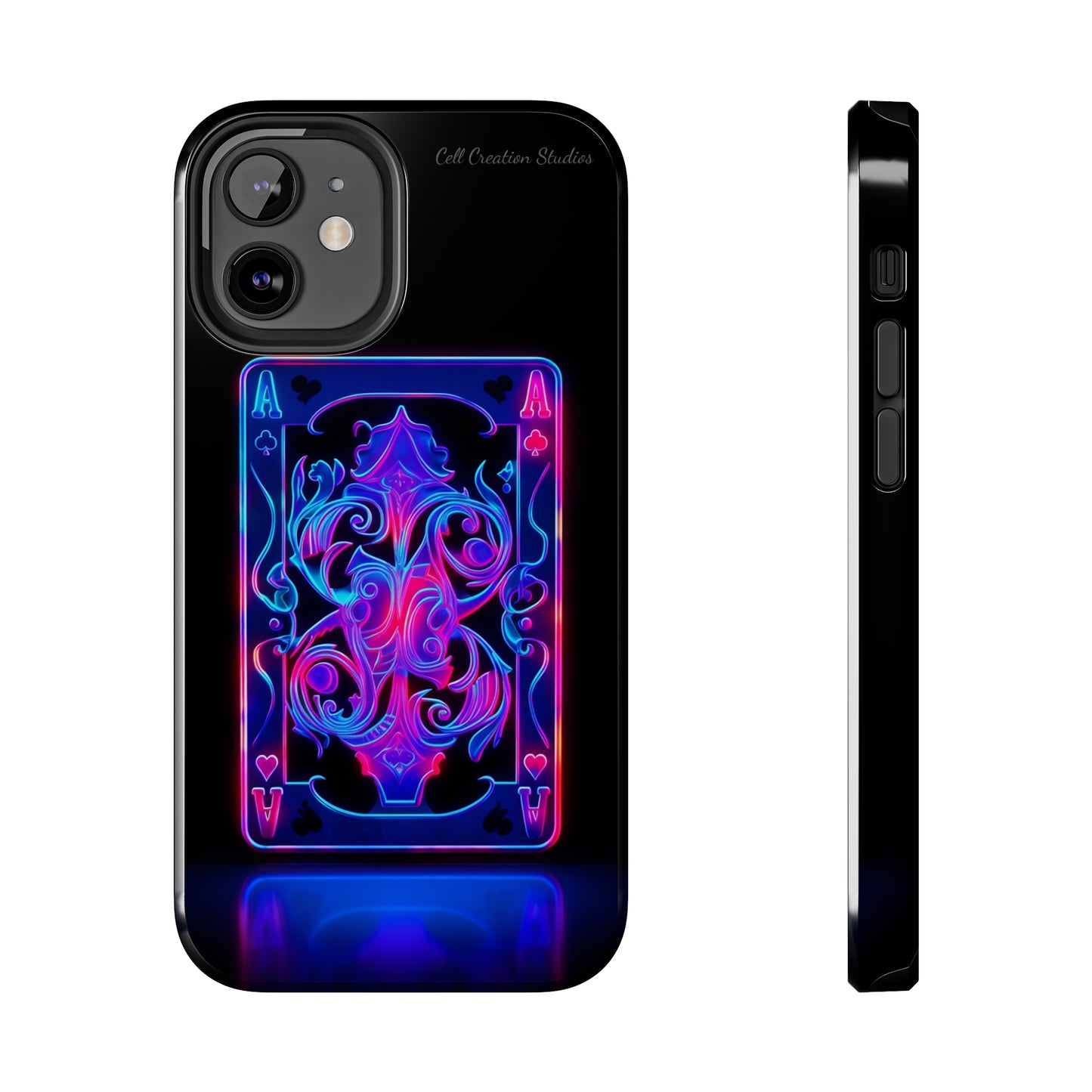 Introducing the "Neon Ace of Hearts" Cell Phone Case – Elevate Your Style with a Dazzling Card -Tough Phone Cases