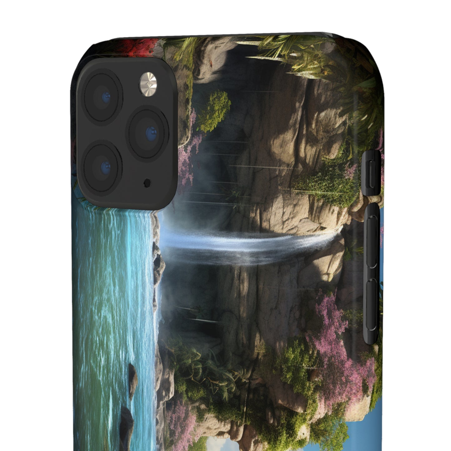 Introducing the "Nature's Cascade" Cell Phone Case – Capture Majestic Beauty with Rock Cliffs and Waterfall! -Snap Cases