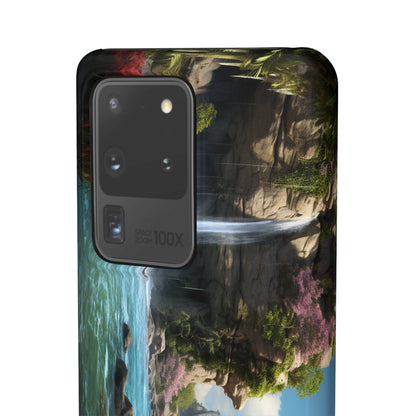 Introducing the "Nature's Cascade" Cell Phone Case – Capture Majestic Beauty with Rock Cliffs and Waterfall! -Snap Cases