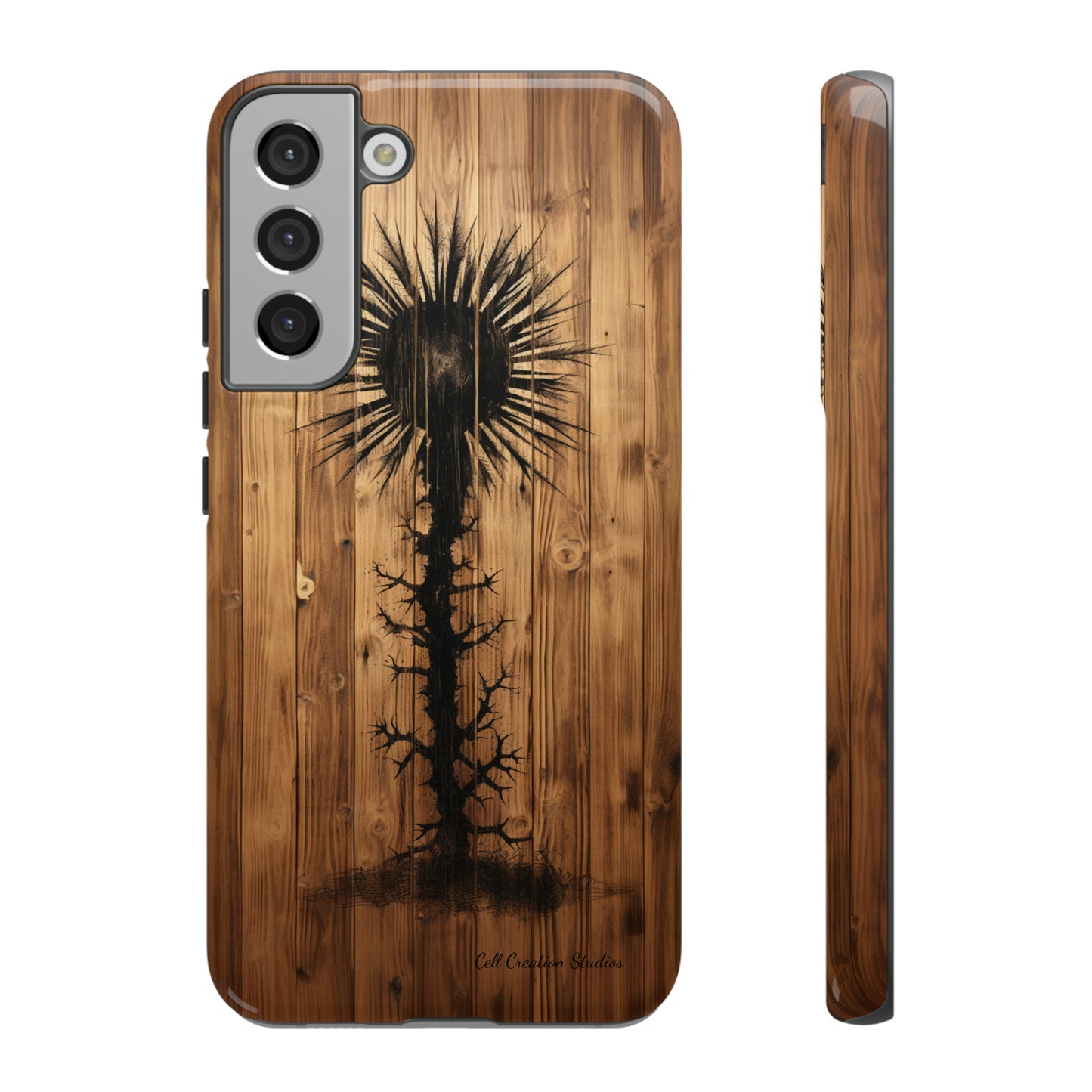 "Desert Plant on Wood Themed Phone Case: Embrace Nature's Beauty" -Tough Cases