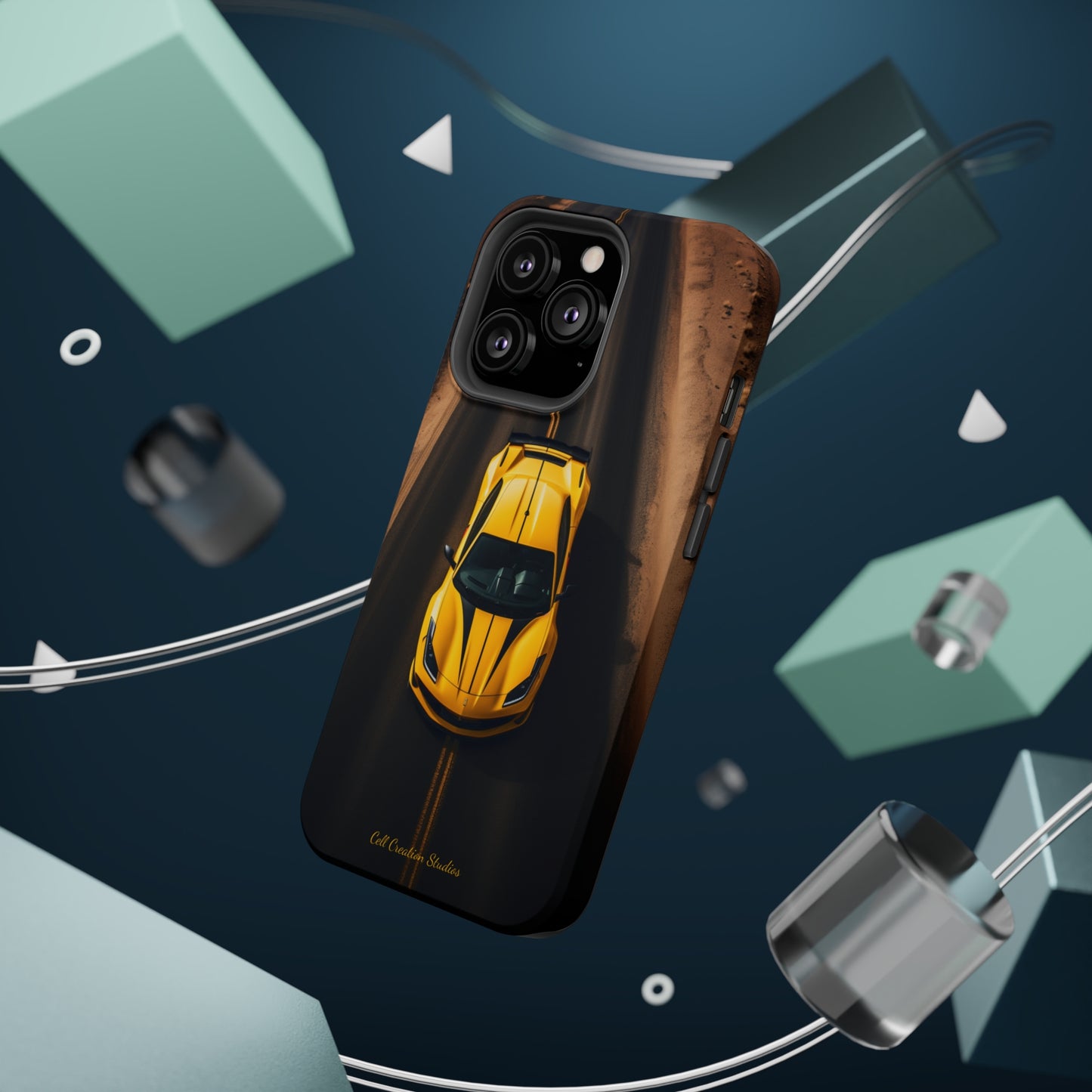 Introducing the "Desert Speedster" Cell Phone Case – Feel the Thrill of a Ferrari Racing through the Desert! -MagSafe Tough Cases