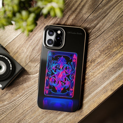 Introducing the "Neon Ace of Hearts" Cell Phone Case – Elevate Your Style with a Dazzling Card -Tough Phone Cases