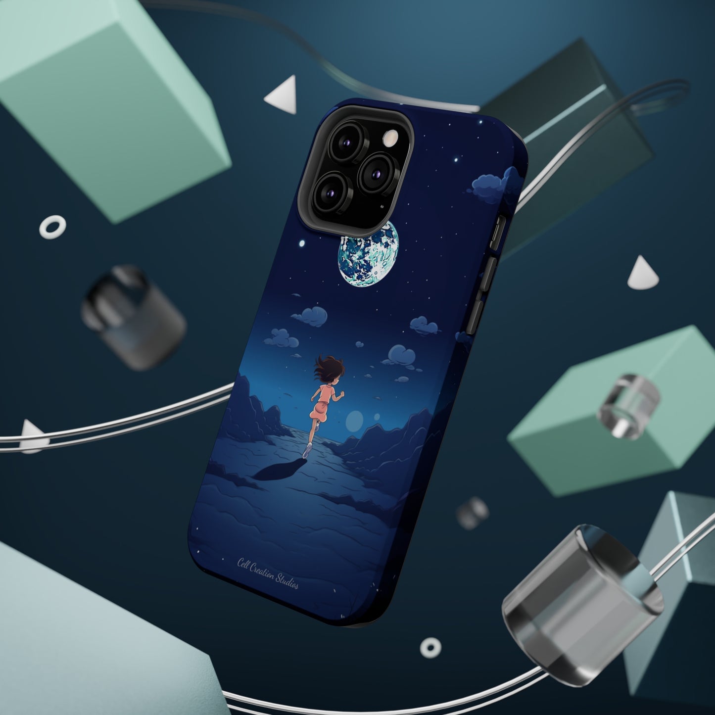 Introducing the "Moonlit Runner" Cell Phone Case – Embrace Adventure with a Captivating Lunar Design -MagSafe Tough Cases