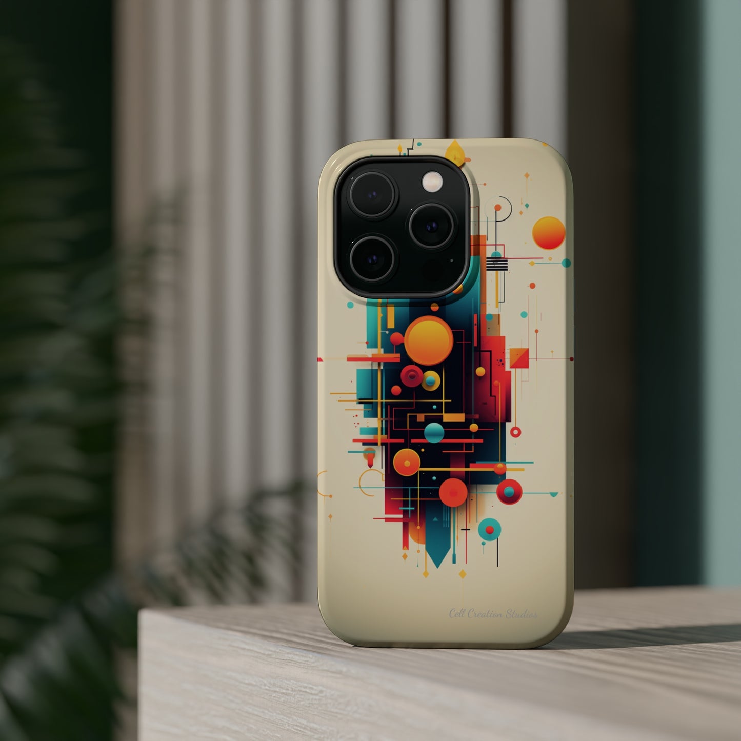 The "Colorful Geometric Pattern" Cell Phone Case- Elevate Your Phone's Look -MagSafe Tough Cases