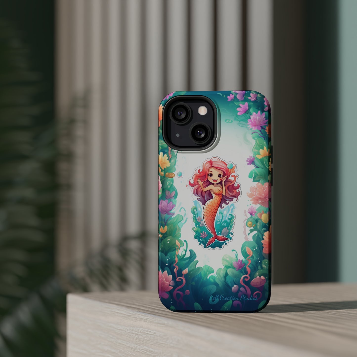 "Pink Seaflower Mermaid" -MagSafe Tough iPhone Cases