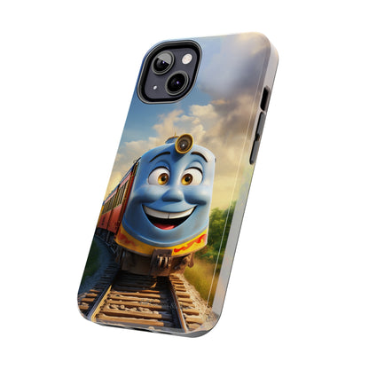 The "Smiling Blue Train" Phone Case -Tough Phone Cases