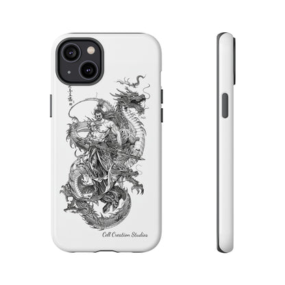 "Samurai and Dragon Sketch" -Tough iPhone Cases