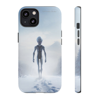 Introducing the "Frosty Extraterrestrial" Cell Phone Case – Embrace Alien Intrigue Amidst the Snowscape -Tough Cases