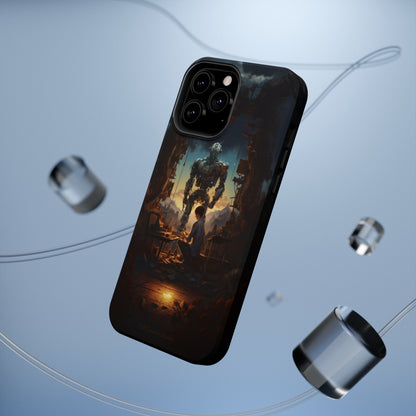 Introducing the "Mechanical Bond" Cell Phone Case – Witness a Captivating Moment of Giant Robot and Boy -MagSafe Tough Cases