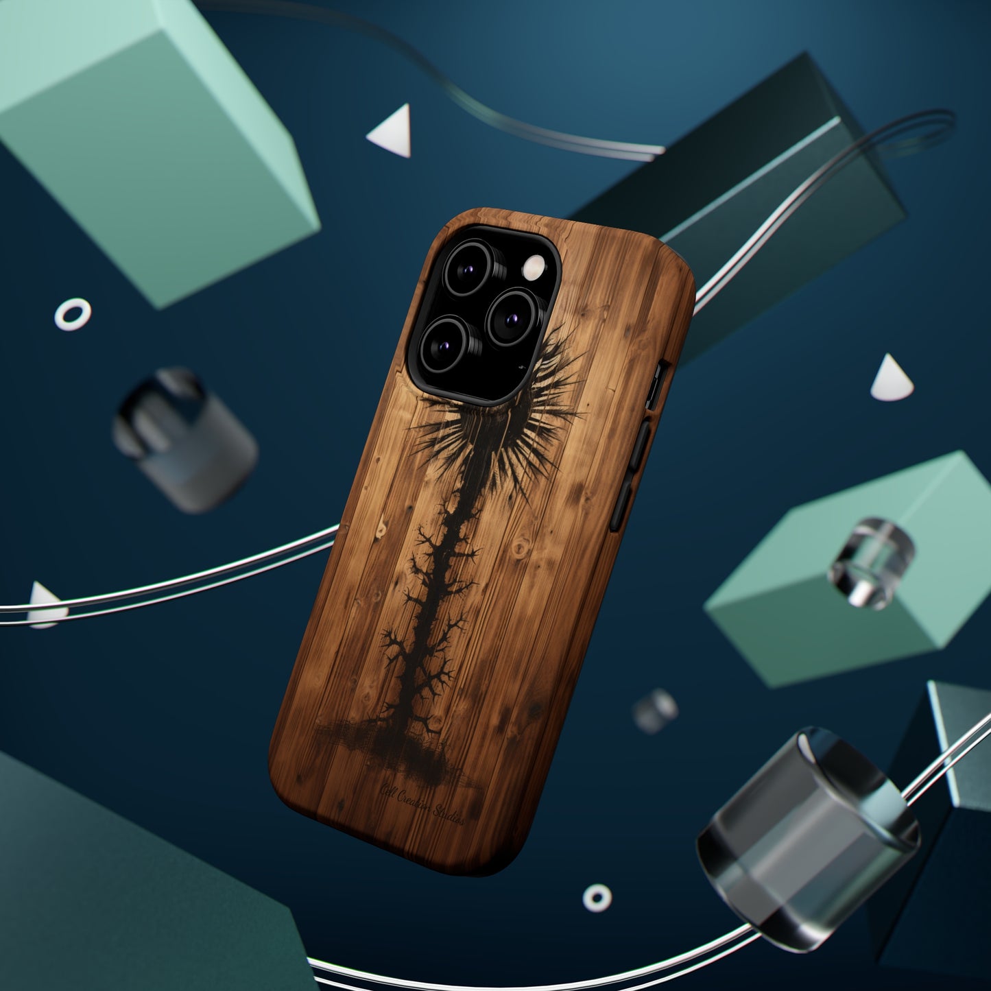 "Desert Plant on Wood Themed Phone Case: Embrace Nature's Beauty" -MagSafe Tough Cases