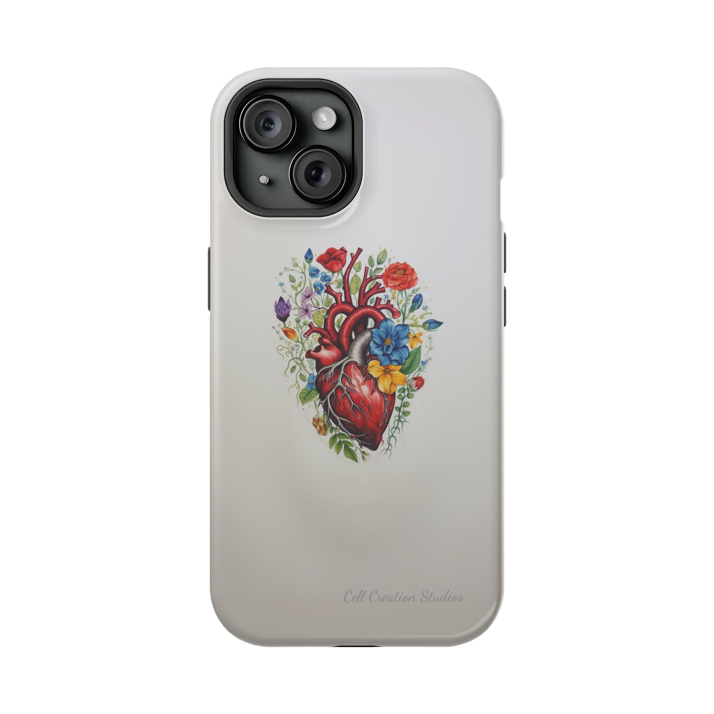 "Floral Heart Harmony" -MagSafe Tough iPhone Cases