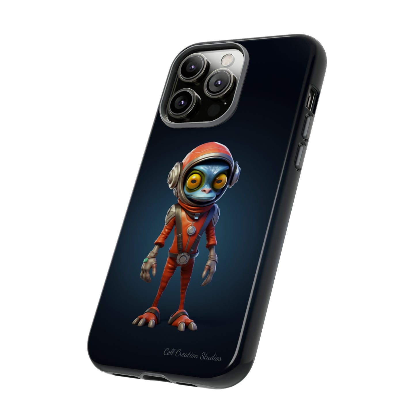 The "AstroGuard" Animated Blue Alien Astronaut Phone Case -Tough Cases