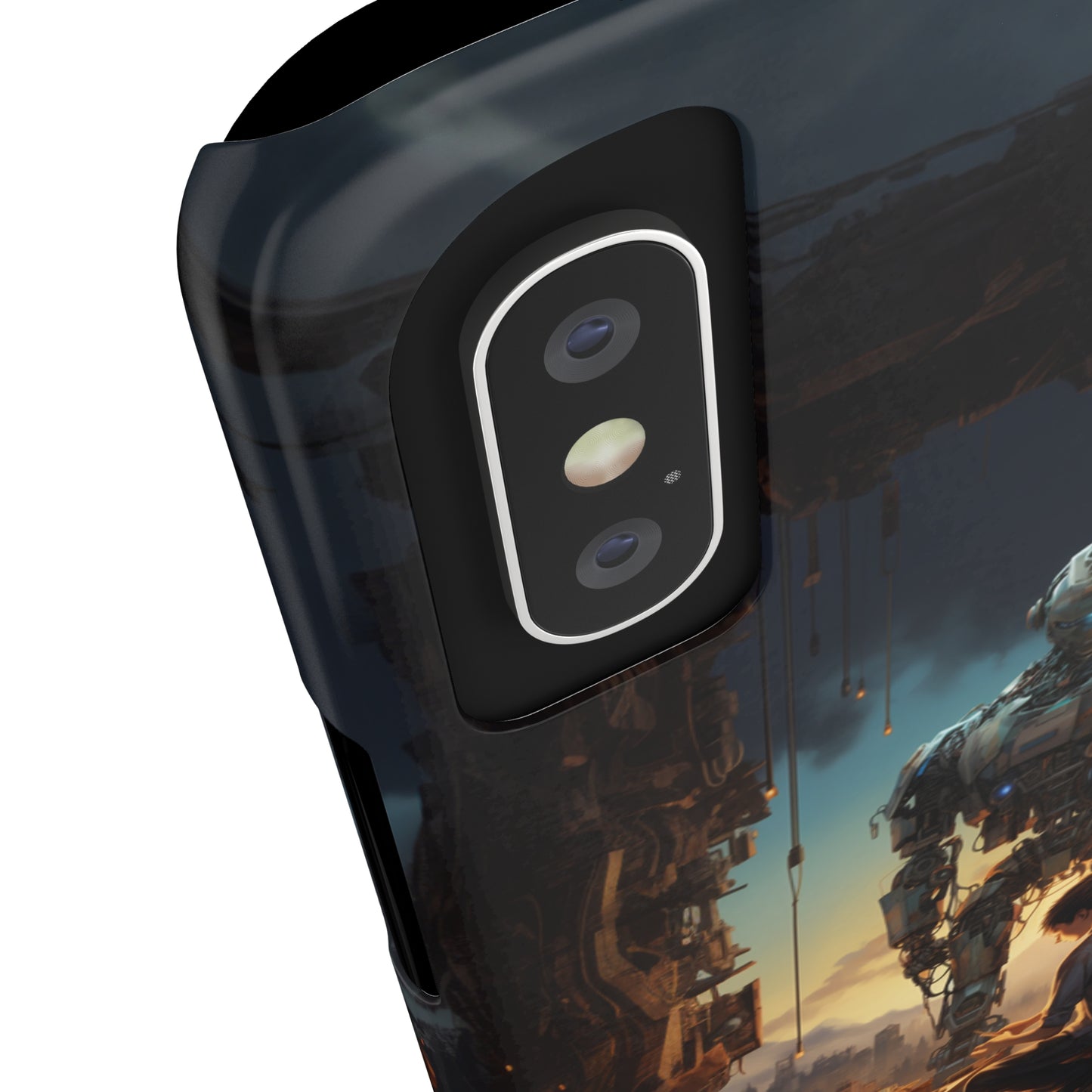 Introducing the "Mechanical Bond" Cell Phone Case – Witness a Captivating Moment of Giant Robot and Boy -Slim Phone Cases