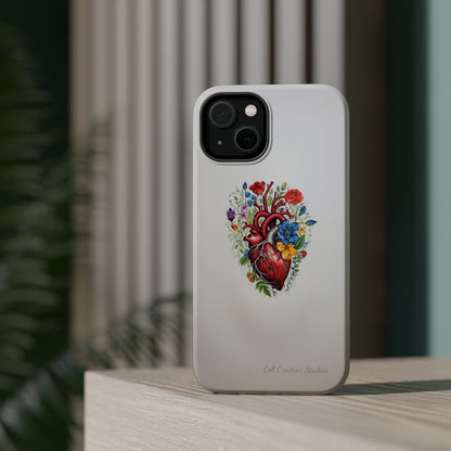 "Floral Heart Harmony" -MagSafe Tough iPhone Cases