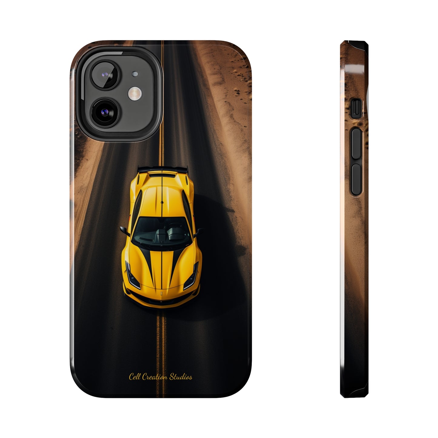 Introducing the "Desert Speedster" Cell Phone Case – Feel the Thrill of a Ferrari Racing through the Desert! -Tough Phone Cases