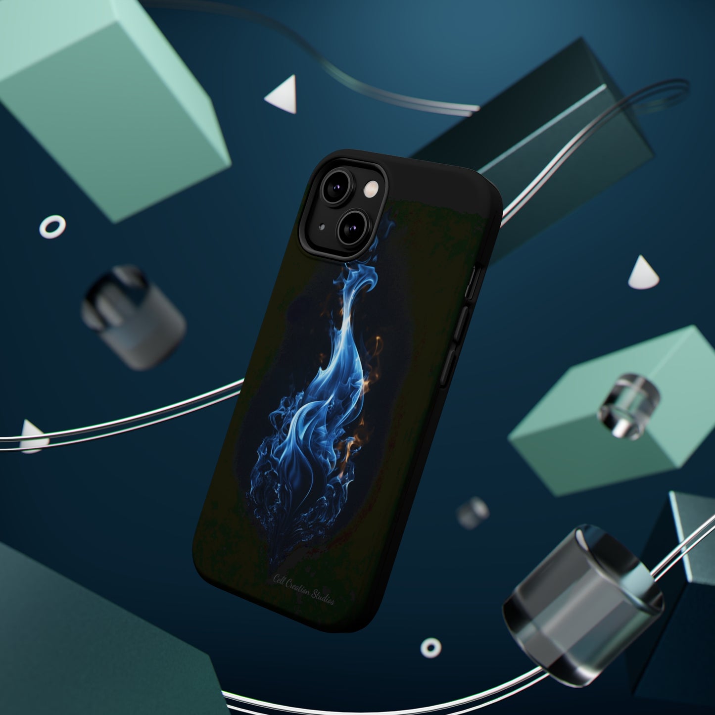 "Blue Flame" Phone Case: Ignite Your Style with Fiery Elegance -MagSafe Tough Cases