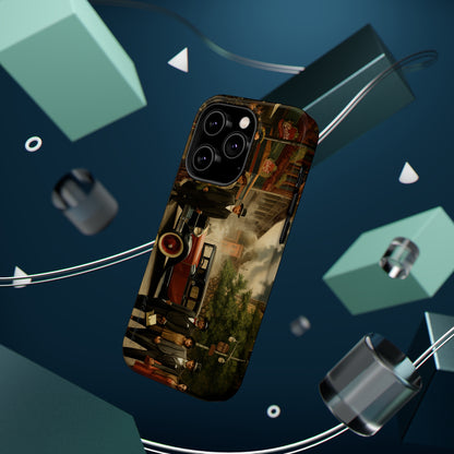 Introducing the "1920s Americana Revival" Cell Phone Case – Step into Nostalgic Elegance with a Vintage Street Scene! -MagSafe Tough Cases