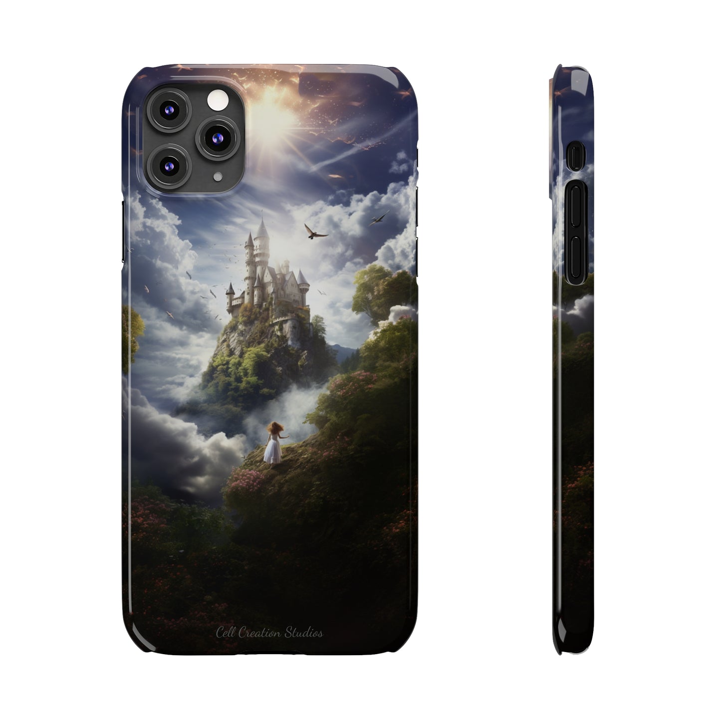 Introducing the "Enchanted Discovery" Cell Phone Case – Embark on a Journey of Magic with a Girl and a Magical Castle! -Slim Phone Cases