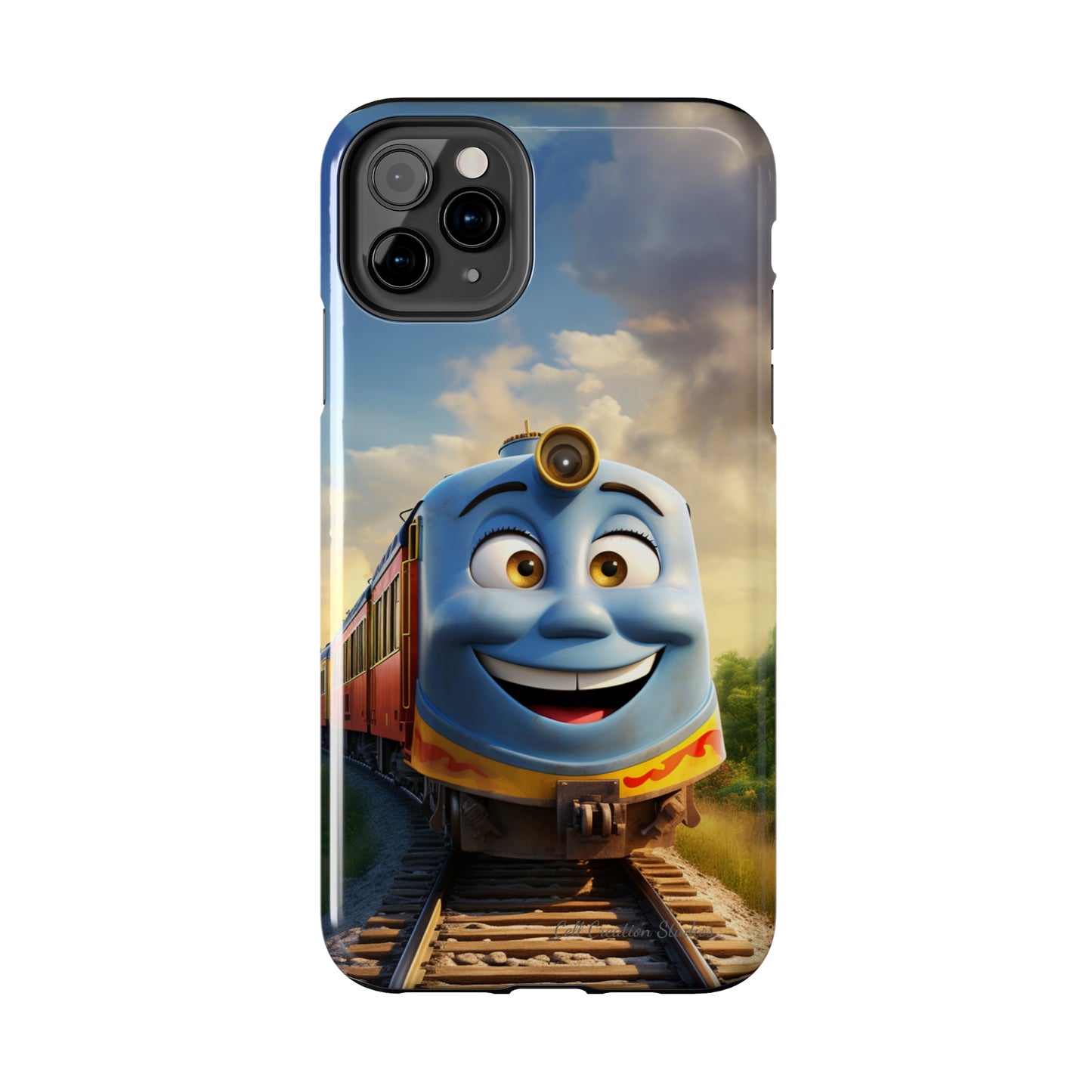 The "Smiling Blue Train" Phone Case -Tough Phone Cases