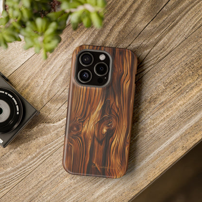 "Wood Grain Elegance" -MagSafe Tough iPhone Cases