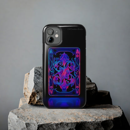 Introducing the "Neon Ace of Hearts" Cell Phone Case – Elevate Your Style with a Dazzling Card -Tough Phone Cases