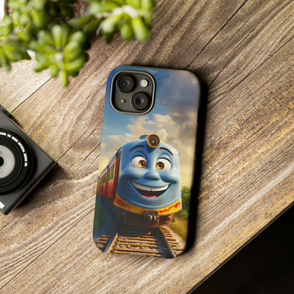 The "Smiling Blue Train" Phone Case -Tough Cases