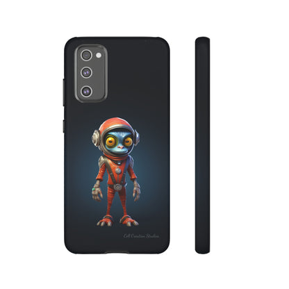 The "AstroGuard" Animated Blue Alien Astronaut Phone Case -Tough Cases