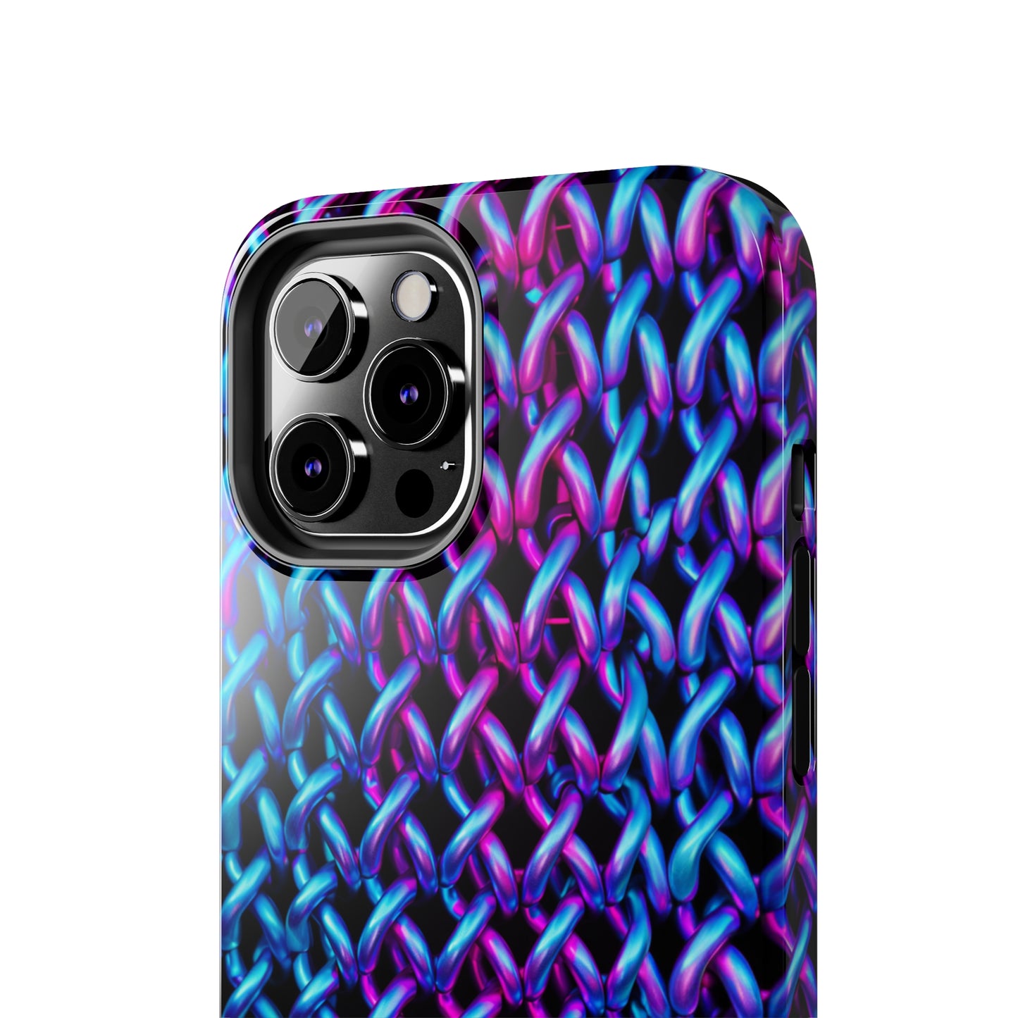 Introducing the "Neon Chainlink Glow" Cell Phone Case – Illuminate Your Style with Vibrant Chain Pattern Design -Tough Phone Cases