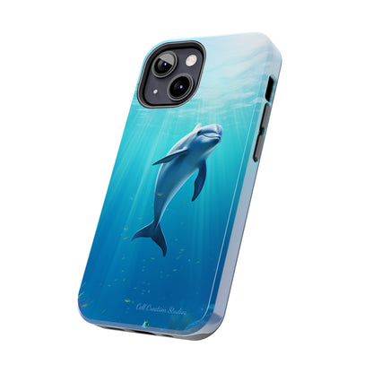 Introducing the "Dolphin Serenity" Cell Phone Case – Dive into Tranquility with a Graceful Dolphin -Tough Phone Cases