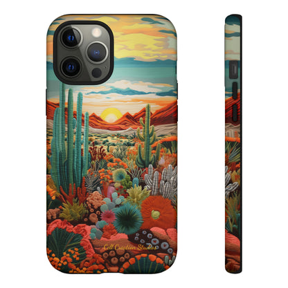 "Desert Bloom Embroidery" -Tough iPhone Cases