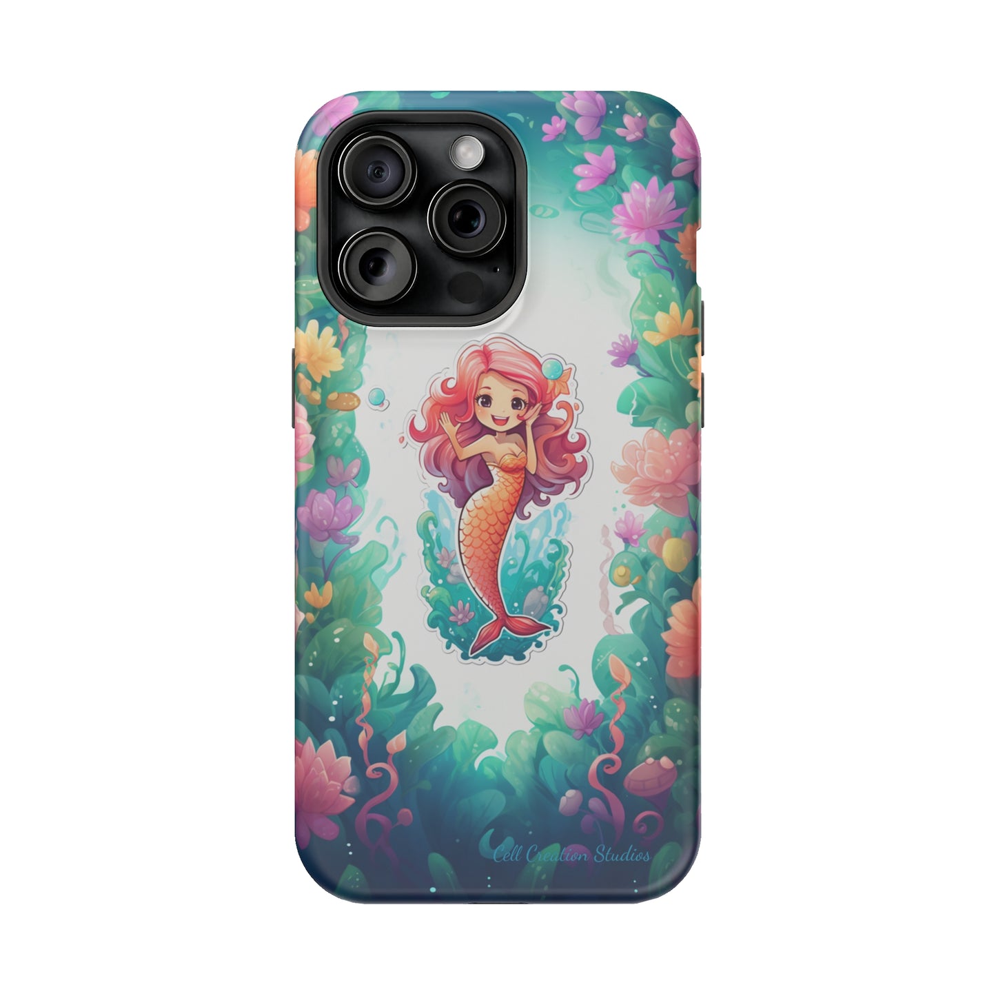 "Pink Seaflower Mermaid" -MagSafe Tough iPhone Cases