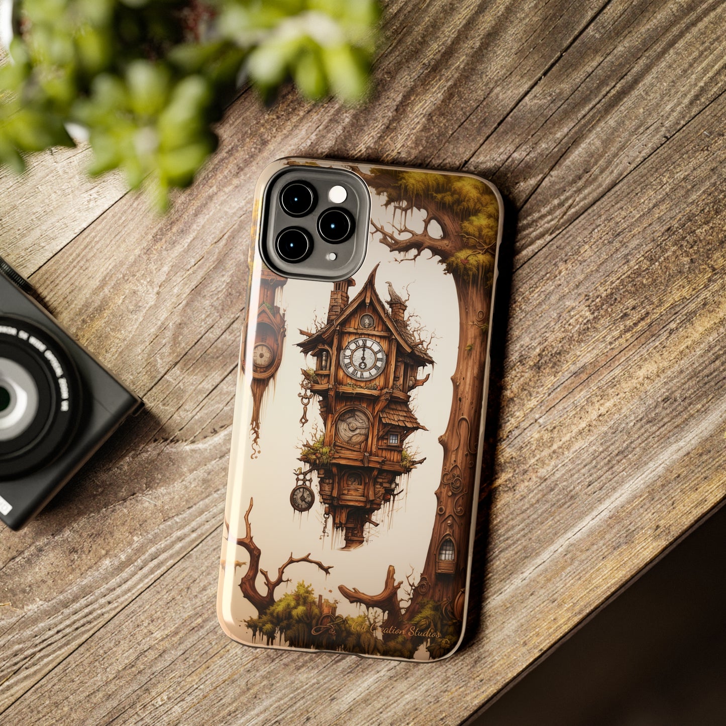 Introducing the "Mystical Wooden Clock" Cell Phone Case – Embrace Enchantment and Timeless Beauty -Tough Phone Cases