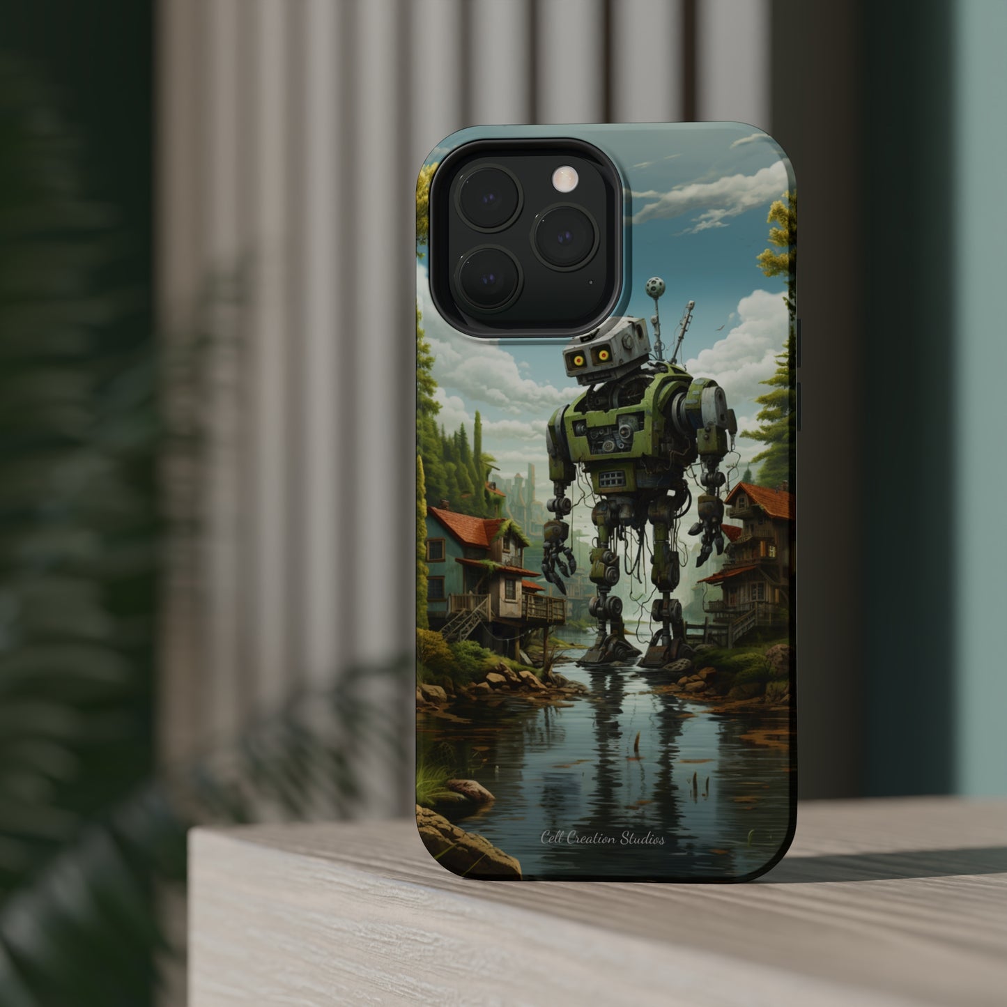 Introducing the "Robo-Rescue" Cell Phone Case – Witness a Heartwarming Scene of Robot Seeking Assistance -MagSafe Tough Cases