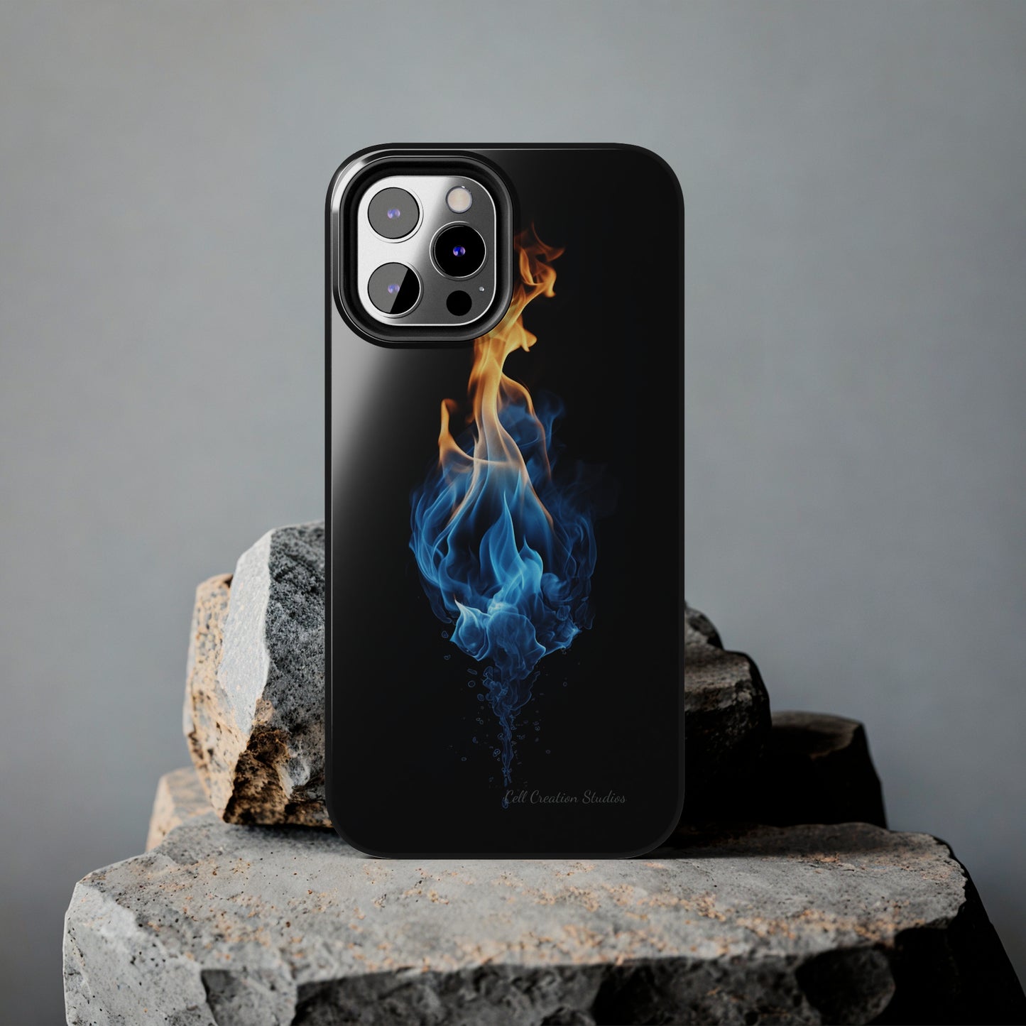 "Elegant Blue and Orange Flame" Phone Case: Ignite Your Style -Tough Phone Cases